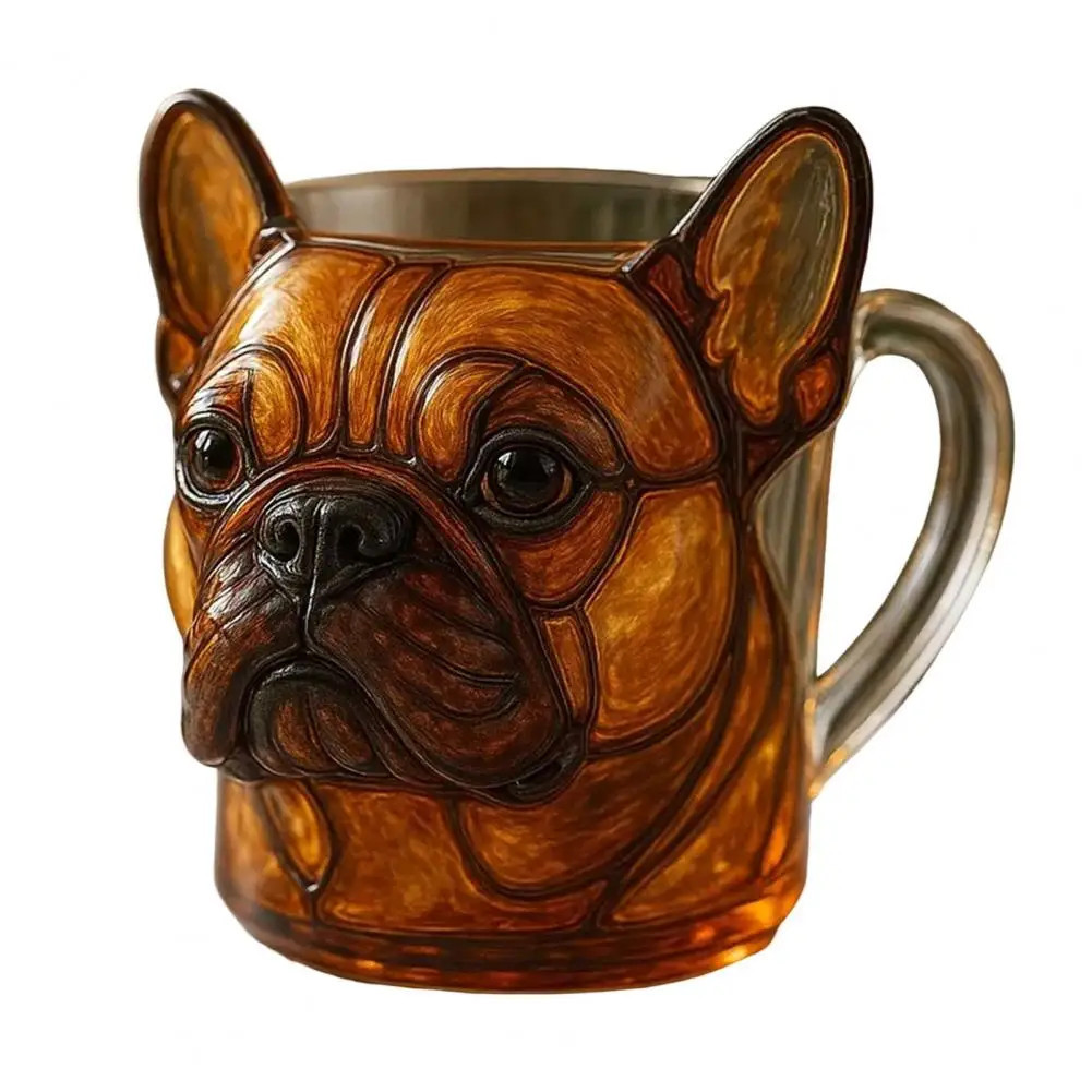 French Bulldog gift mug — unique Frenchie glass drink mug perfect for dog lover birthday gift