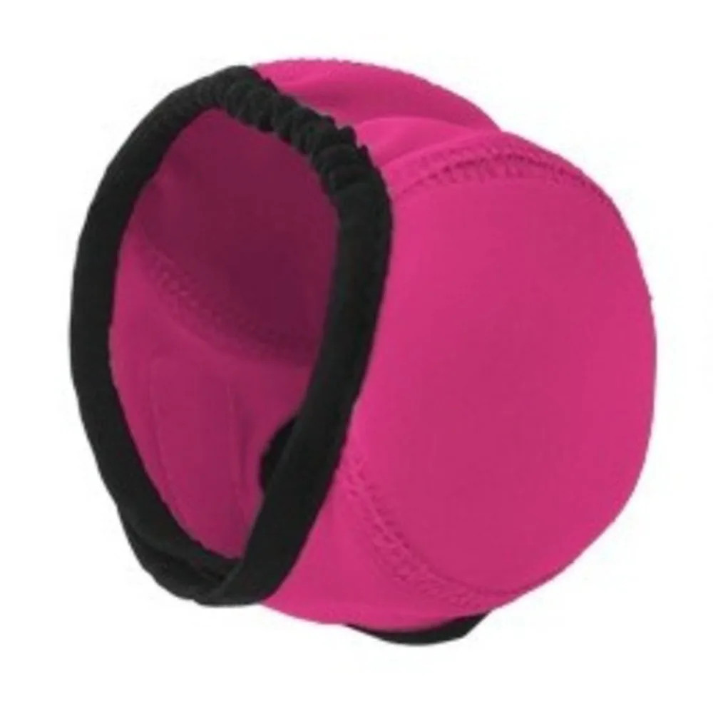 Dog ear muffs flat lay showing rose red and grey colors, cationic and diving cloth material — Doglito