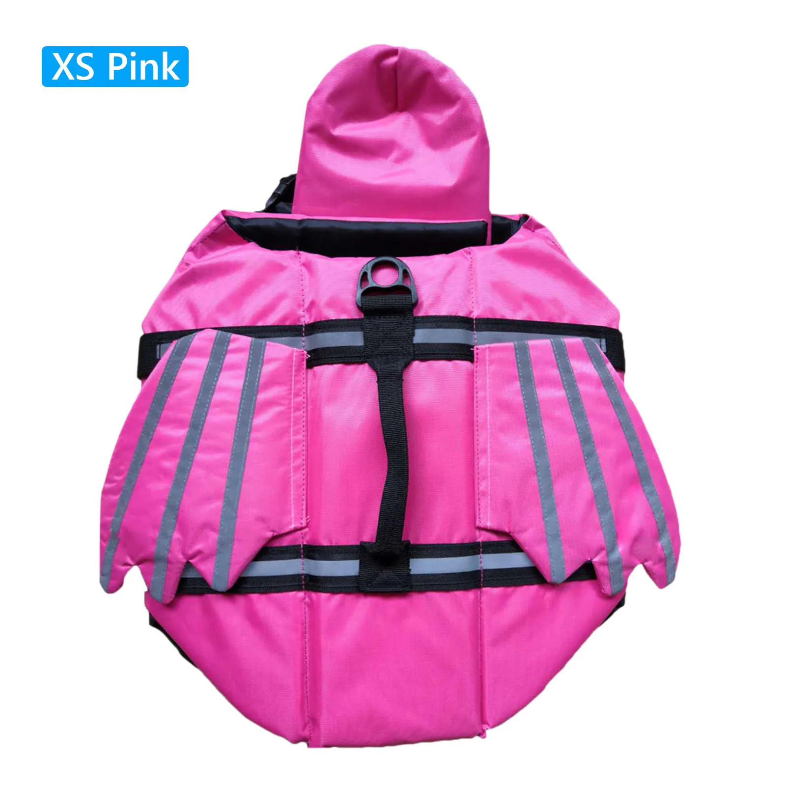 High-buoyancy dog life jacket with reflective strips in bright orange