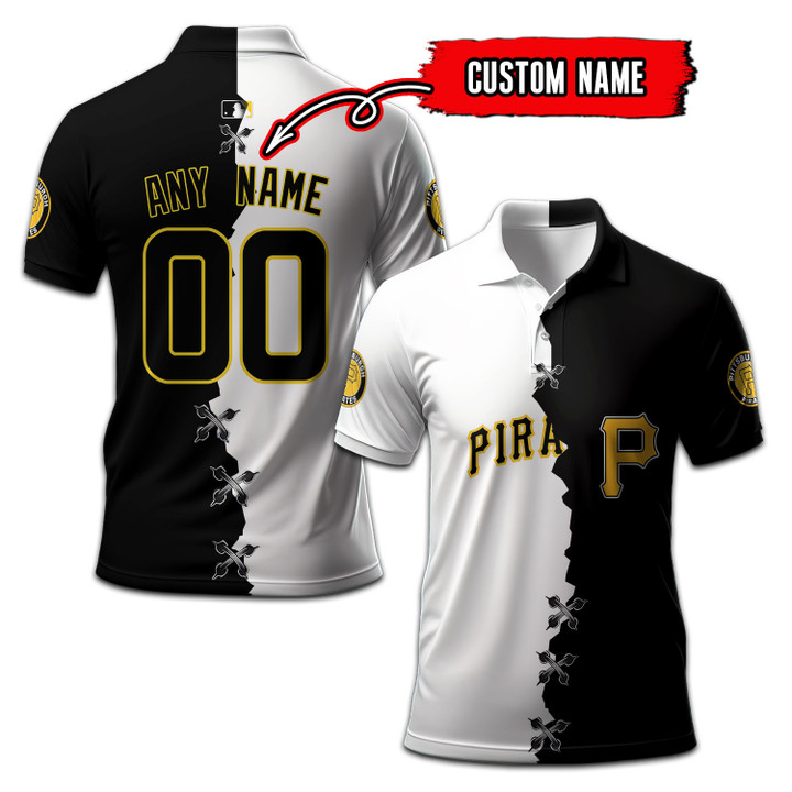 Pittsburgh Pirates | Custom Your Name and Number Mix Polo Shirt