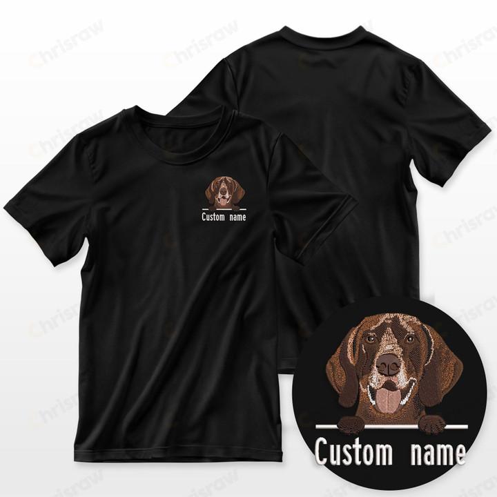 German Shorthaired Pointer T-Shirt Embroidered Custom Name