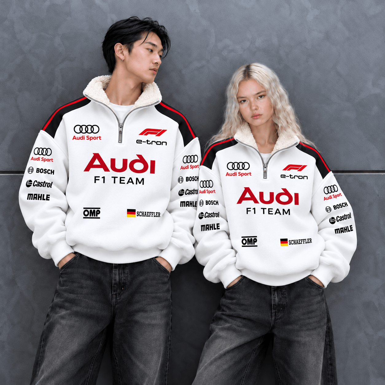 Audi Team 2026 Limited Edition Quarter-Zip Sherpa Fleece Pullover Jacket