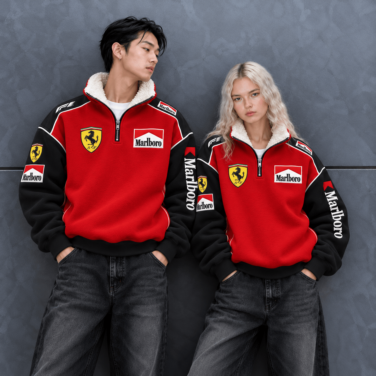 Magic Senna Marlboro Team 2026 Limited Edition Quarter-Zip Sherpa Fleece Pullover Jacket