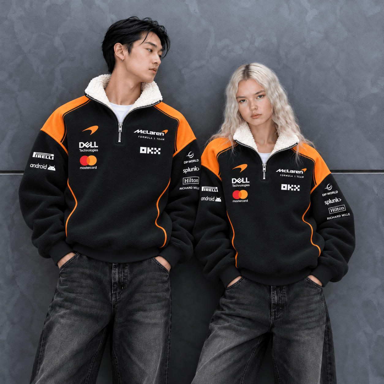 Papaya Team 2026 Limited Edition Quarter-Zip Sherpa Fleece Pullover Jacket