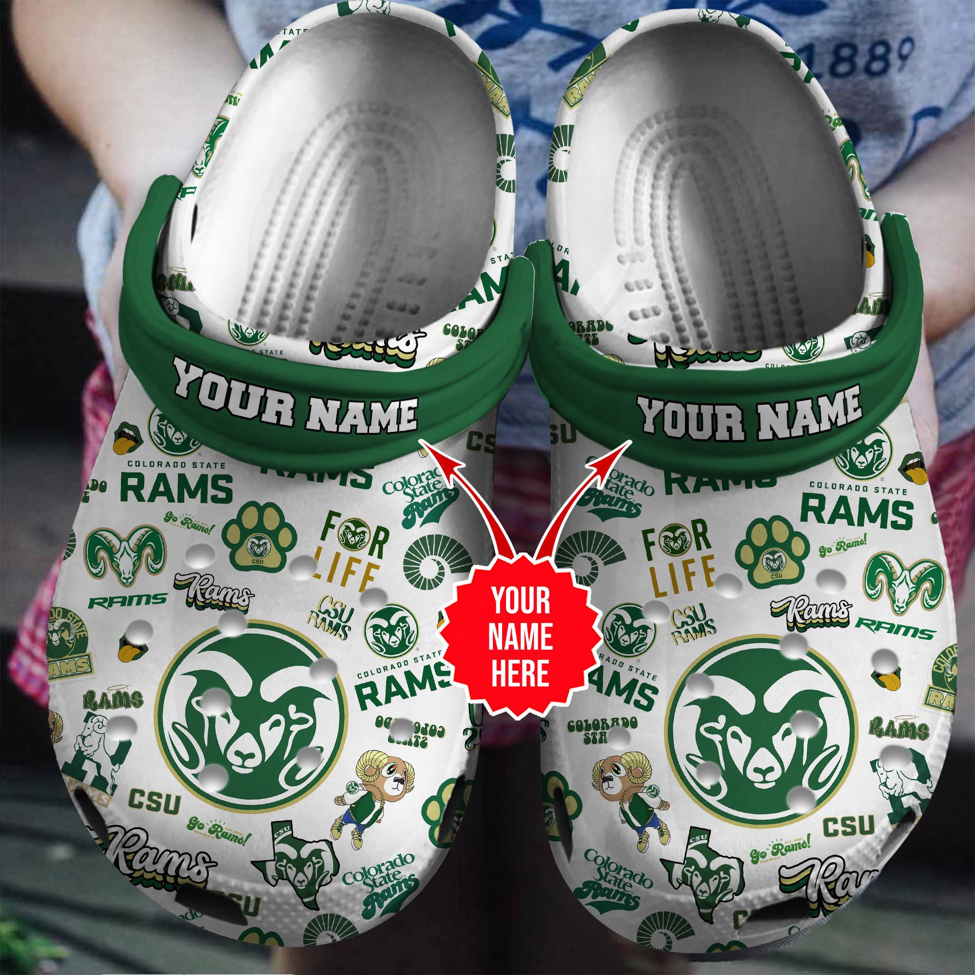 La Rams Clogs Colorado State Rams NCAA Sport Crocband Clogs Shoes Comfortable For Men ...