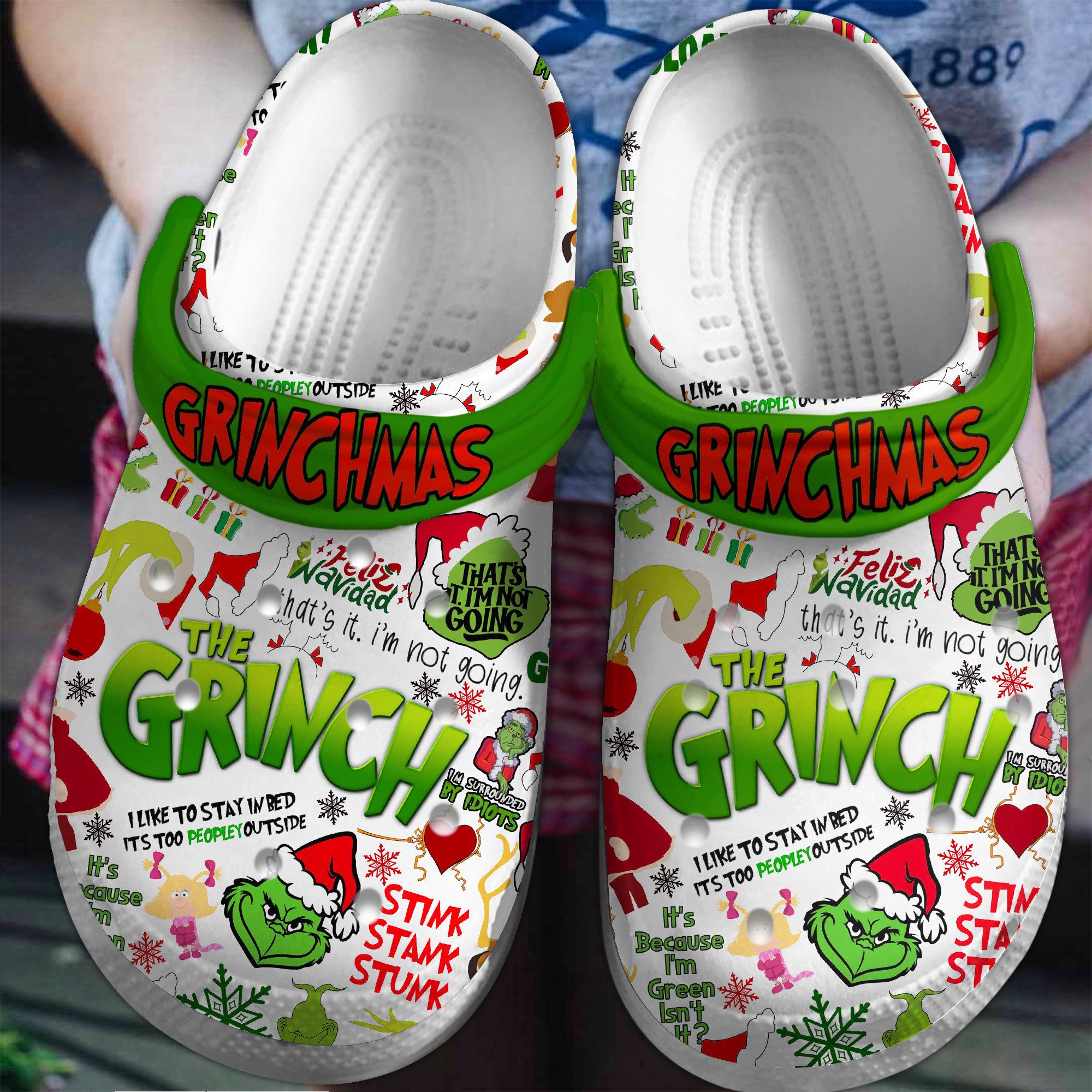 Grinch Clogs The Grinch Movie Crocband Clogs Shoes Comfortable For Men Women and ...