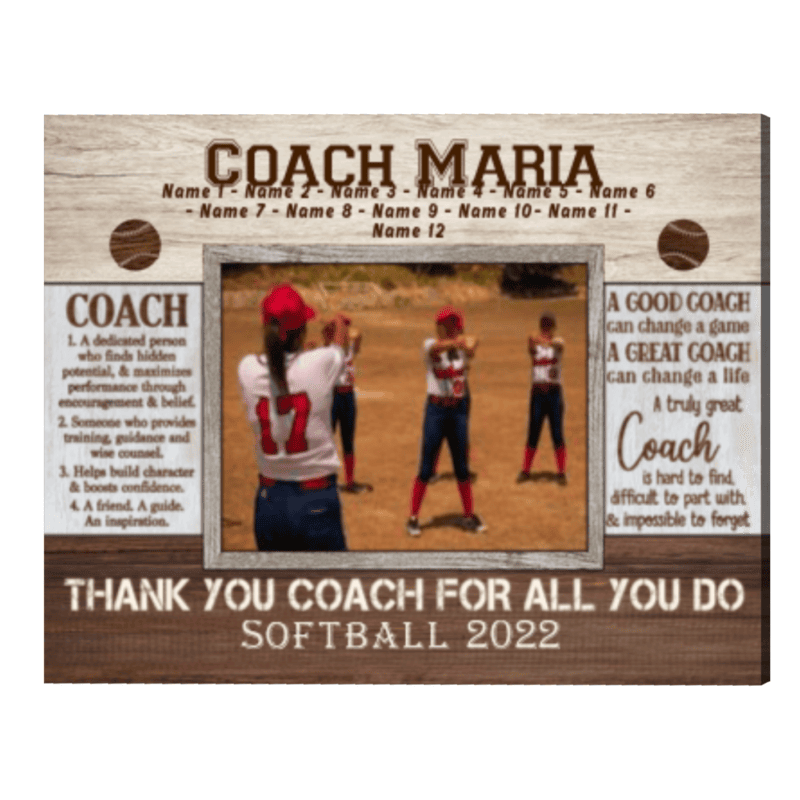 Softball Lessons Frame Personalized Softball Coach Gift Ideas Picture Frame, Thank You ...