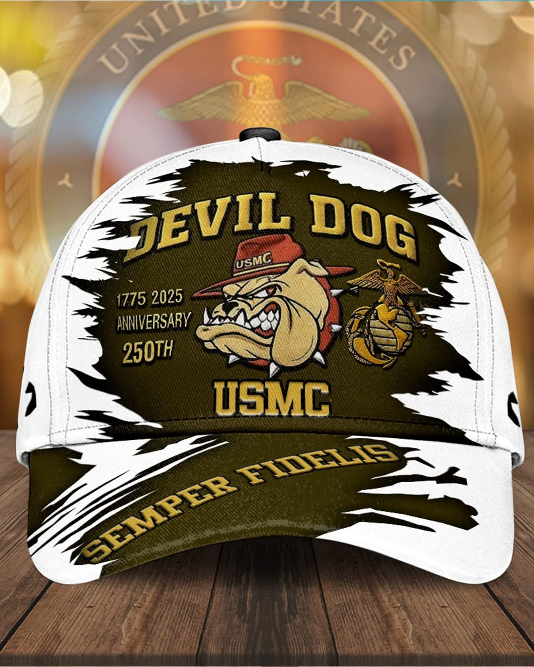 U.S. Marine Corps 250Th Anniversary Devil Dog Semper Fidelis Hat Best ...
