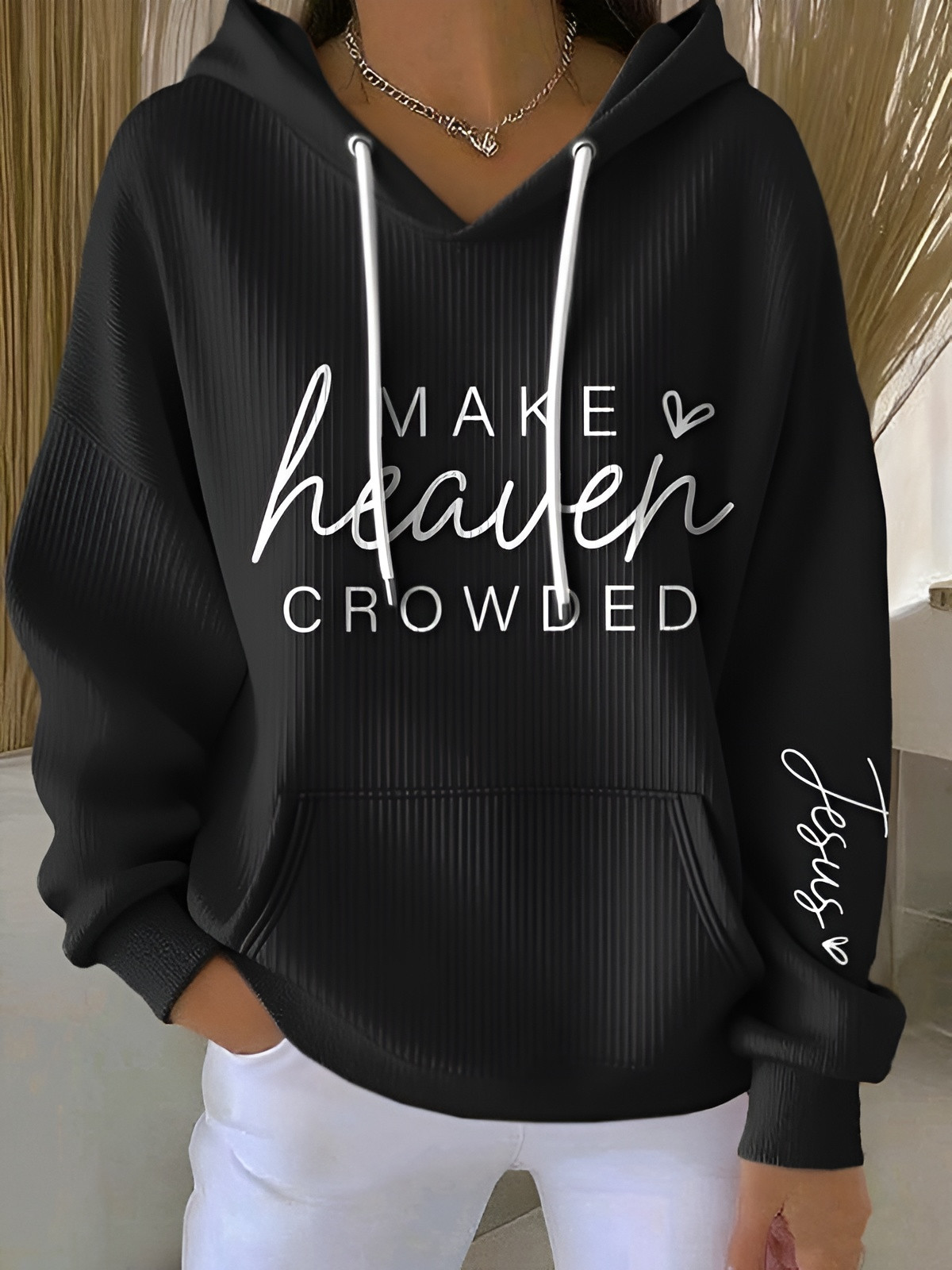 Make Heaven Crowded Jesus Hoodie Christian Merch Faith Based Clothing ...