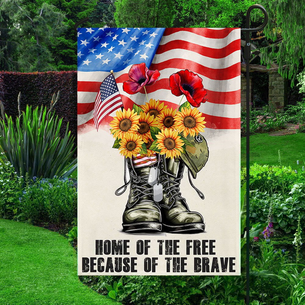 Veteran Home Of The Free Because Of The Brave Flag Memorial Day Happy 4th Of July Flag