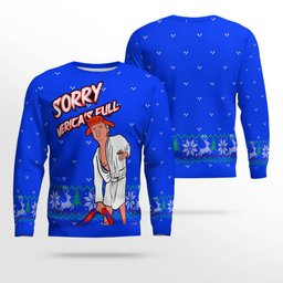 Donald Trump Sorry Merica's Full Ugly Christmas Sweater Blue