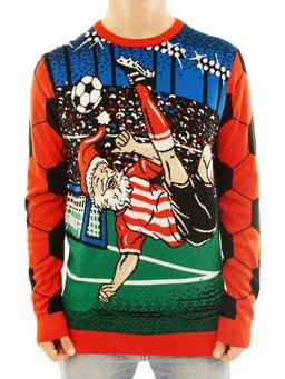 Santa Football Soccer Ugly Christmas Sweater