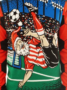 Santa Football Soccer Ugly Christmas Sweater