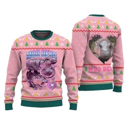 Moo Deng Bouncy Hippo Ugly Christmas Sweater - Skullridding