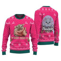 Baby Hippo Moo Deng Ugly Sweater - Skullridding