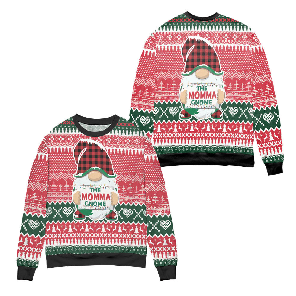 The Moma Gnome Reindeer & Snowflake Ugly Christmas Sweater - Skullridding