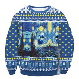 Van Gogh Starry Night Ugly Christmas Sweater - Skullridding