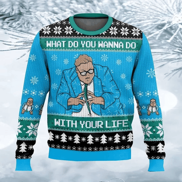 Saturday Night Live Matt Foley What Do You Wanna Do With Your Life Ugly Christmas Sweater - Skullridding