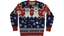Super Mario Snowman Holiday Ugly Sweater - Skullridding