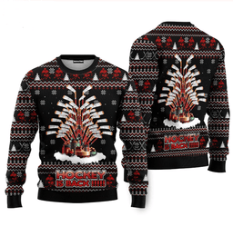 Hockey Is Back Ugly Christmas Sweater - Skullridding