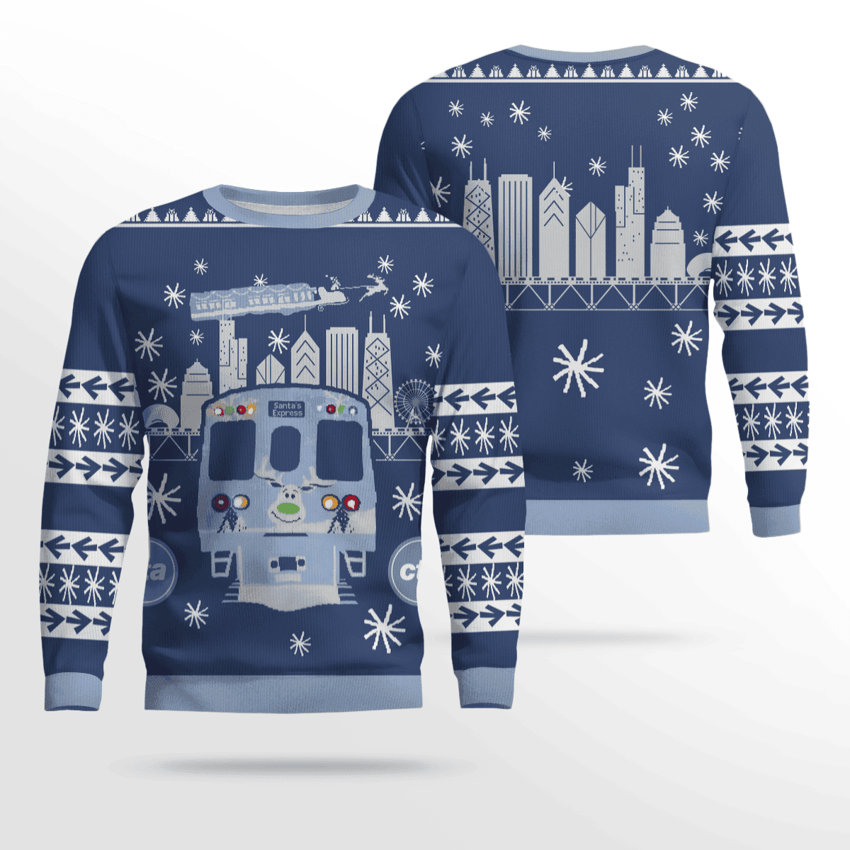 CTA 2024 Holiday Train & Bus Holiday Sweater (No Light Up)