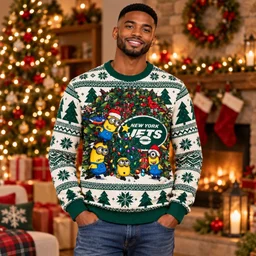 New York Jets x Minion Christmas 2026 Ugly Sweater