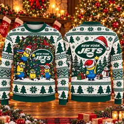 New York Jets x Minion Christmas 2026 Ugly Sweater