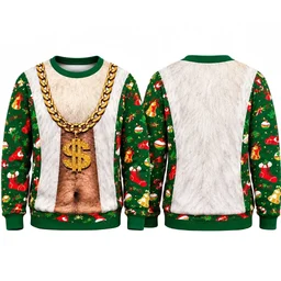 Hairy Golden Chain Funny Christmas 2026 Ugly Sweater for Christmas Fans