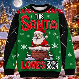 This Santa Loves Going Down Christmas Ugly Sweater