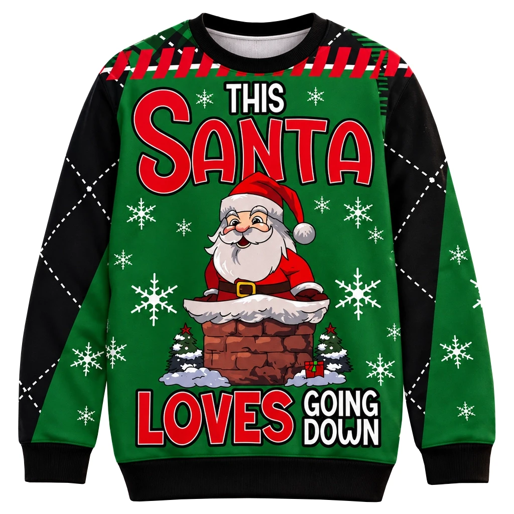 This Santa Loves Going Down Christmas Ugly Sweater
