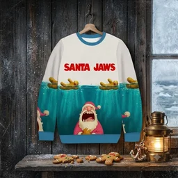 Santa Jaws Holiday Chaos Christmas Ugly Sweater