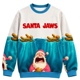 Santa Jaws Holiday Chaos Christmas Ugly Sweater