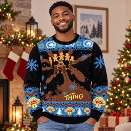 Scary Gingerbread Monster Funny Christmas Ugly Sweater for Christmas Fans