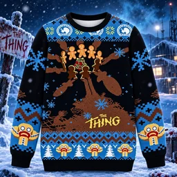 Scary Gingerbread Monster Funny Christmas Ugly Sweater for Christmas Fans