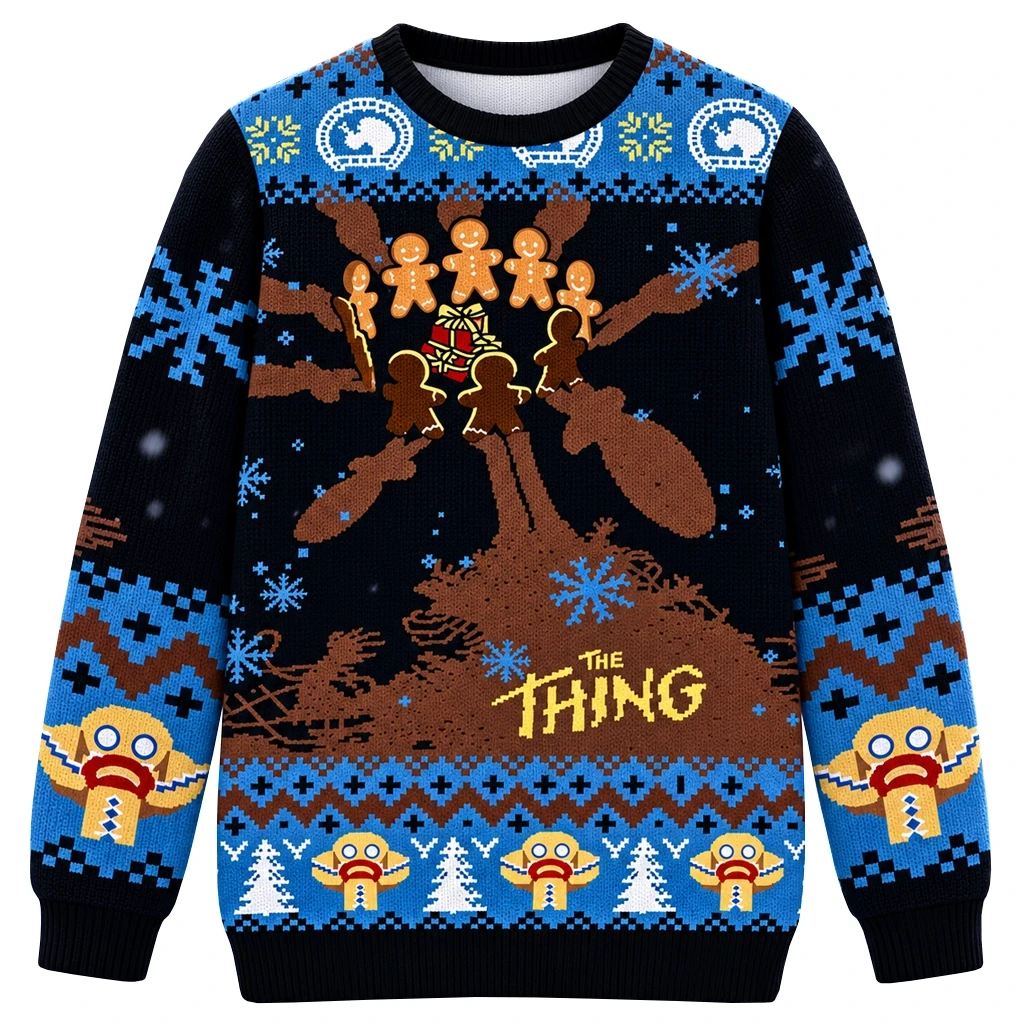 Scary Gingerbread Monster Funny Christmas Ugly Sweater for Christmas Fans