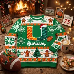 They Not Like Us Miami Hurricanes Christmas Ugly Sweater