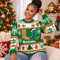 They Not Like Us Miami Hurricanes Christmas Ugly Sweater