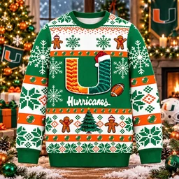 They Not Like Us Miami Hurricanes Christmas Ugly Sweater