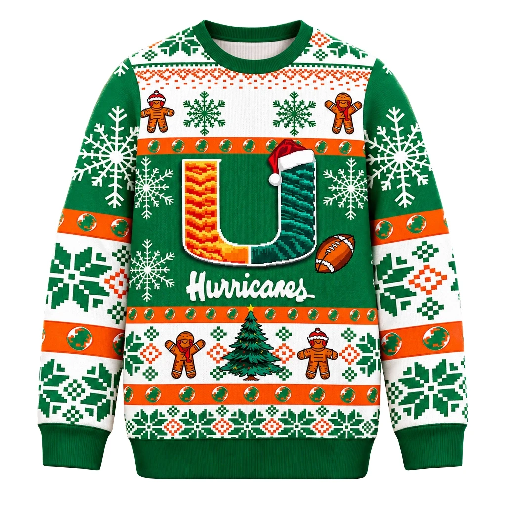 They Not Like Us Miami Hurricanes Christmas Ugly Sweater