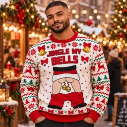Jingle My Bells Funny Naughty Butt Ugly Christmas Sweater
