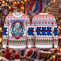 Grateful Dead And To All A Grateful Night Merry Christmas Ugly Sweater