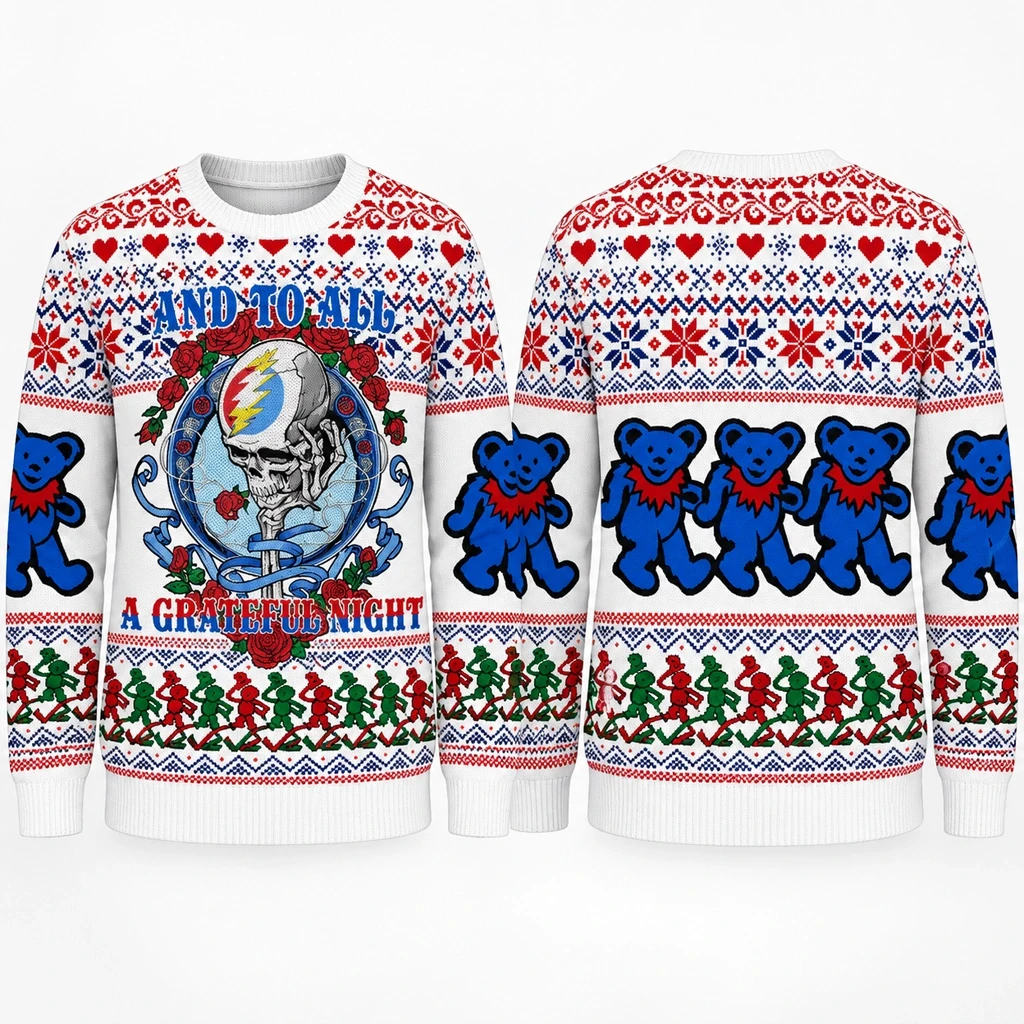 Grateful Dead And To All A Grateful Night Merry Christmas Ugly Sweater
