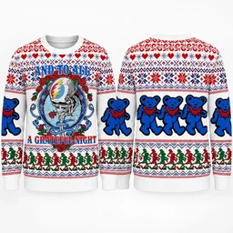 Grateful Dead And To All A Grateful Night Merry Christmas Ugly Sweater