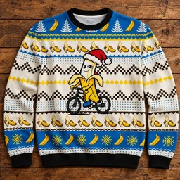 Banana Man Cycling Ugly Christmas Sweater