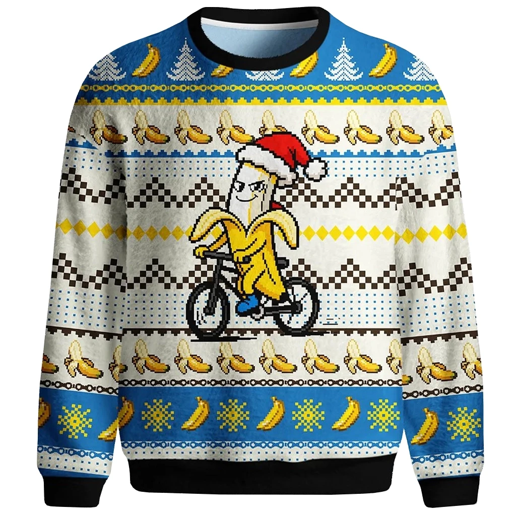 Banana Man Cycling Ugly Christmas Sweater