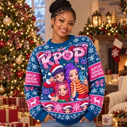 Kpop Demon Hunters Anime Girl 2026 Xmas Ugly Sweater