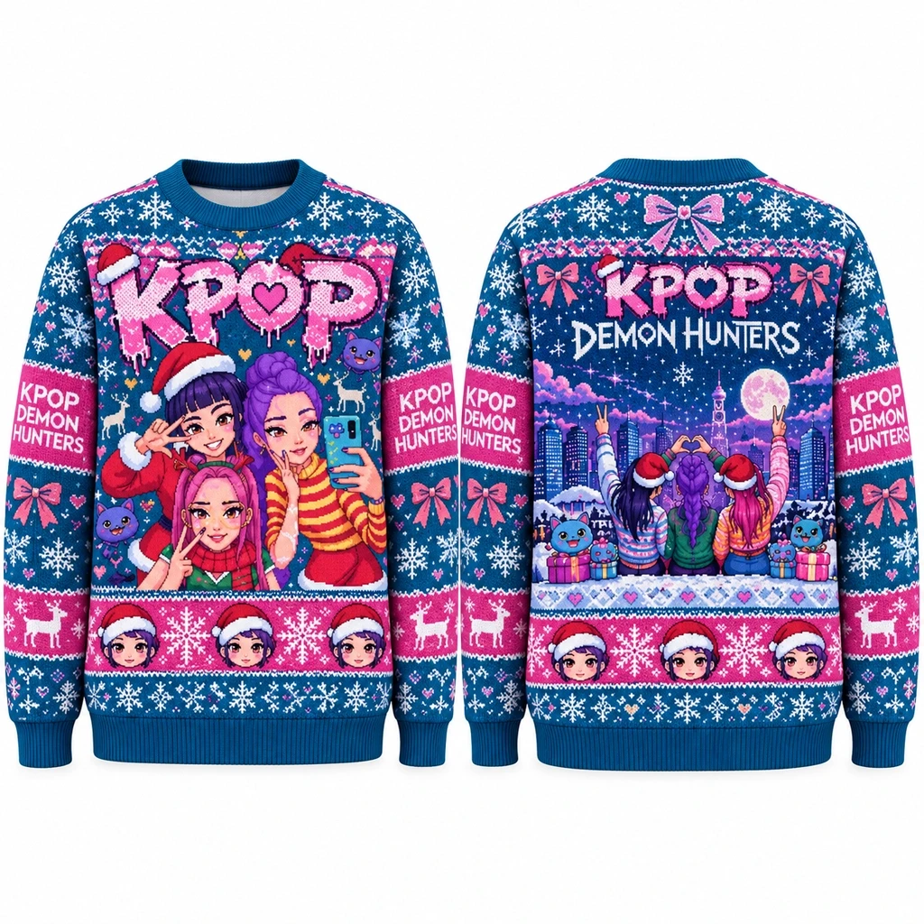 Kpop Demon Hunters Anime Girl 2026 Xmas Ugly Sweater