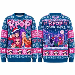 Kpop Demon Hunters Anime Girl 2026 Xmas Ugly Sweater