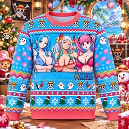 One Piece Vivi Yamato Perona Christmas Ugly Sweater
