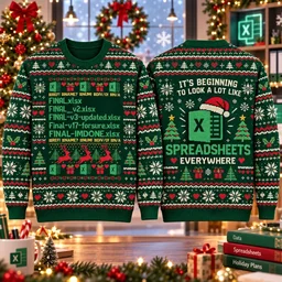 Microsoft Excel Final Version Spreadsheet Christmas Ugly Sweater